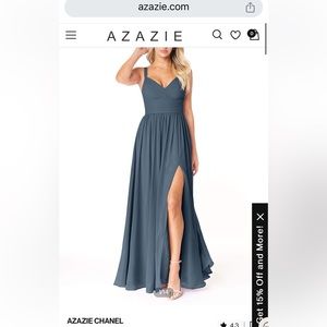 Azazie Chanel Dress in Neptune Blue. Size 6 NO ALTERATIONS DONE. dry cleaned!!